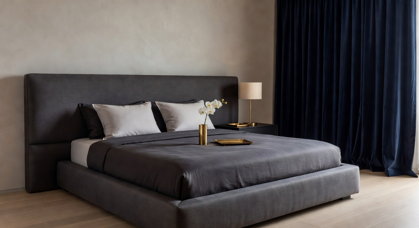 Dormitorio plataforma en carbón - colección europea